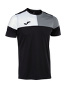 Joma Crew V Short Sleeve T-Shirt - Black/Medium Grey