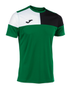 Joma Crew V Short Sleeve T-Shirt - Green Medium/Black
