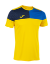 Joma Crew V Short Sleeve T-Shirt - Yellow/Royal