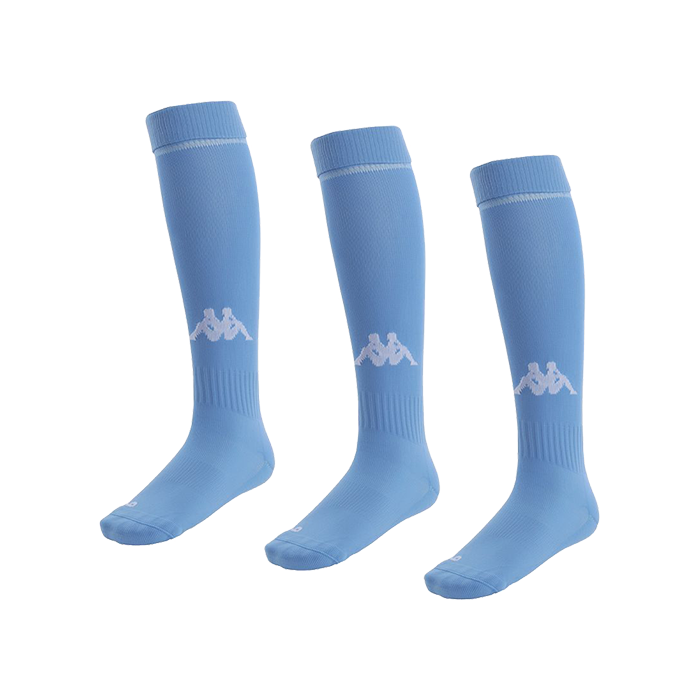 Kappa Penao high match sock in light blue with white knitted Omini on the shin