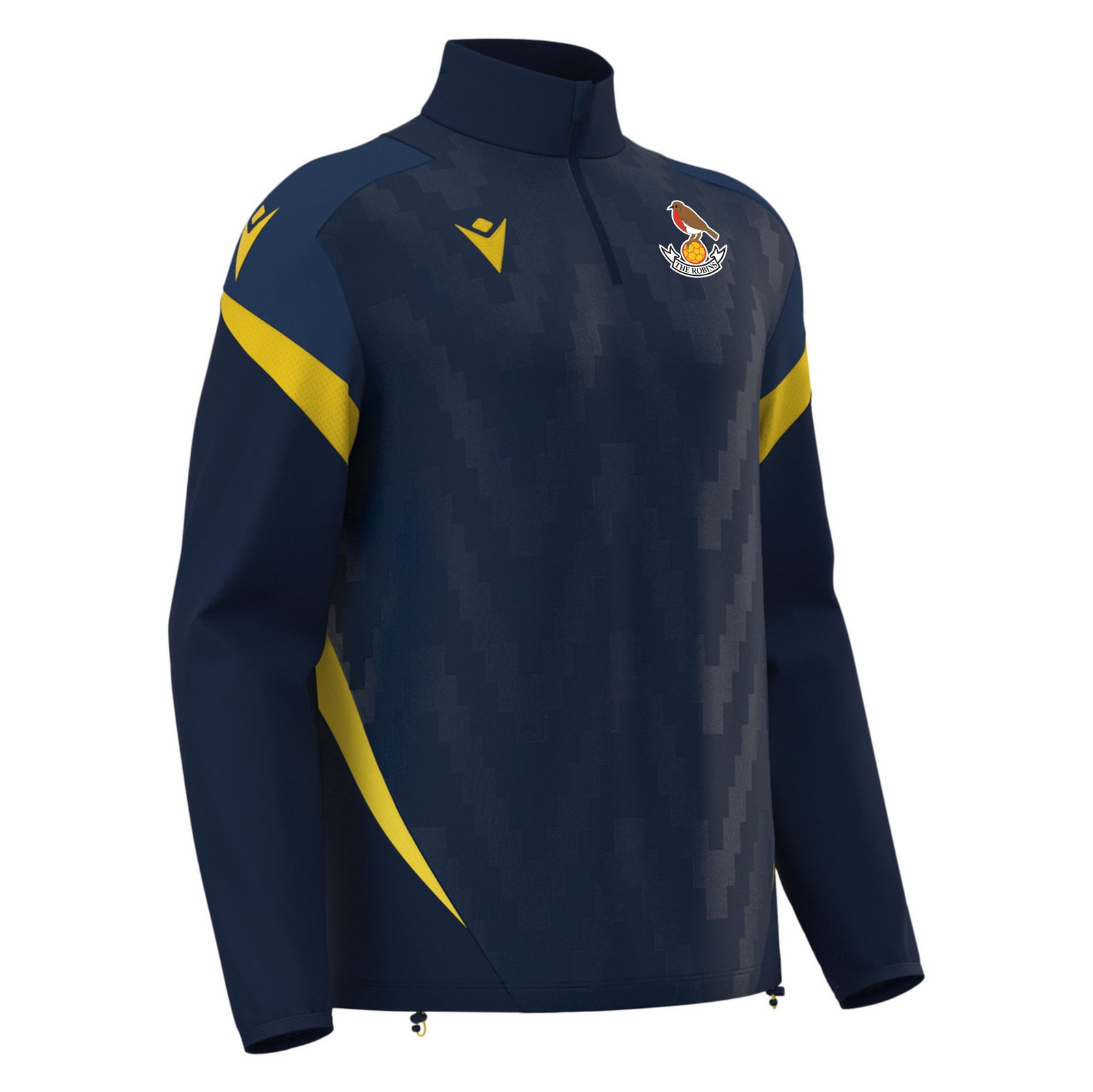 Downton FC - Macron Hollow 1/4 Zip -  Navy/Yellow