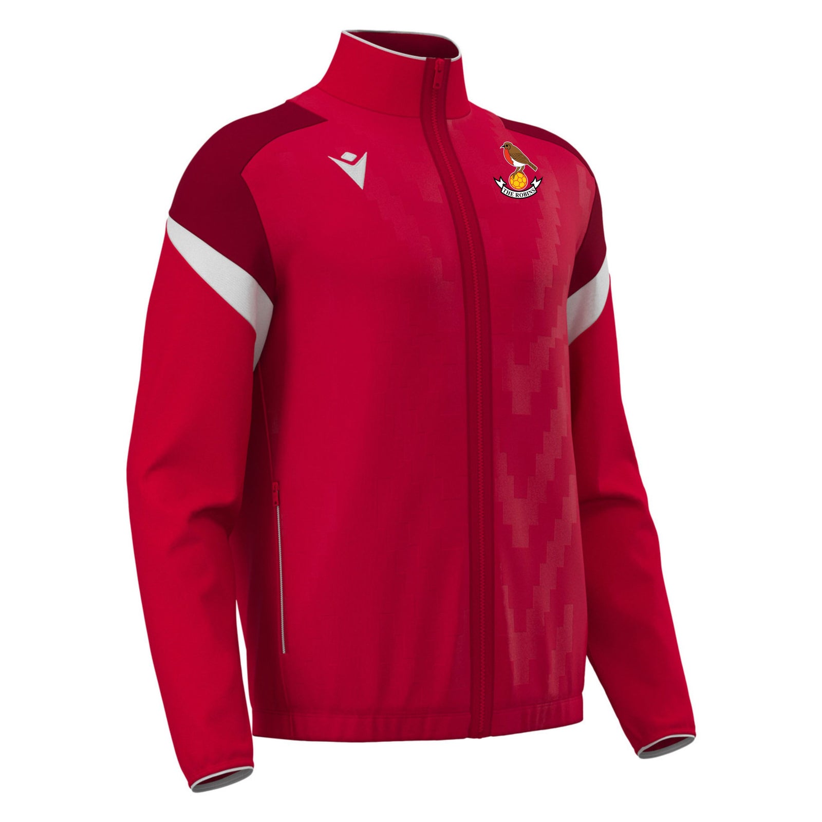 Downton FC - Macron Odin Full Zip Sweatshirt - Red/White