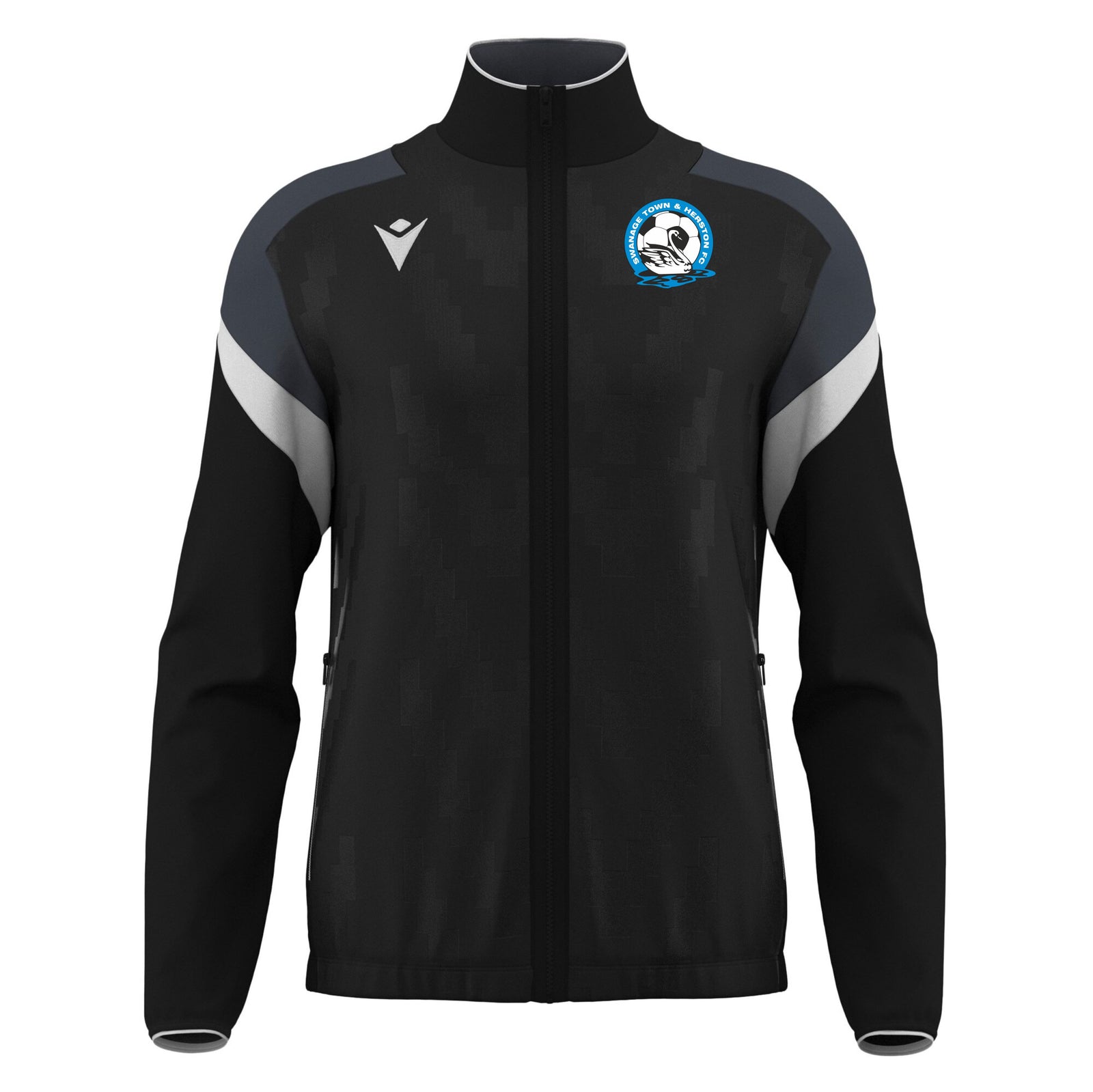 Swanage- Macron Odin Full Zip Sweatshirt - Black/White