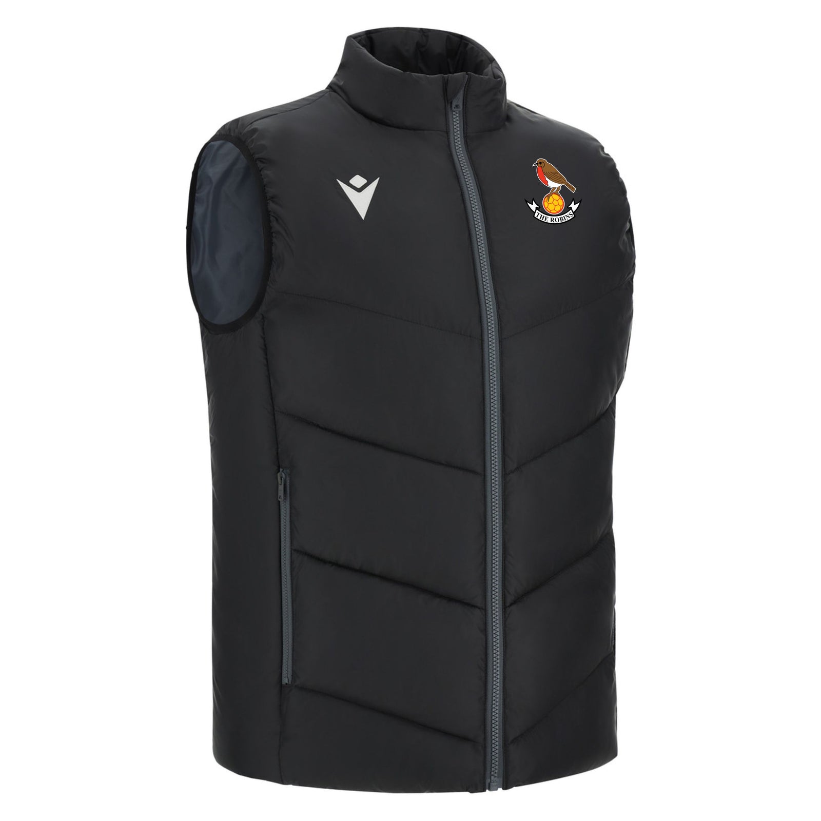 Downton FC - Macron Coldmire Padded Gilet - Black