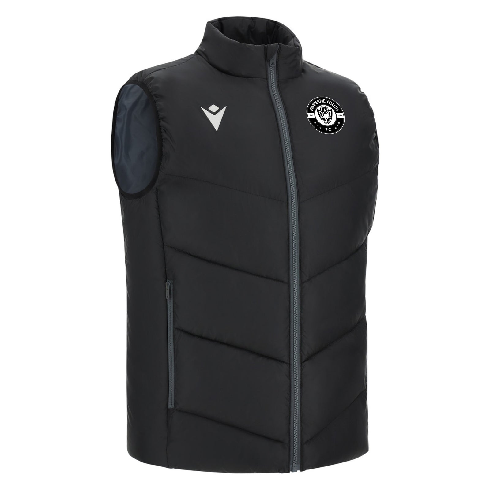 Pimperne United Coaches - Macron Coldmire Padded Gilet - Black