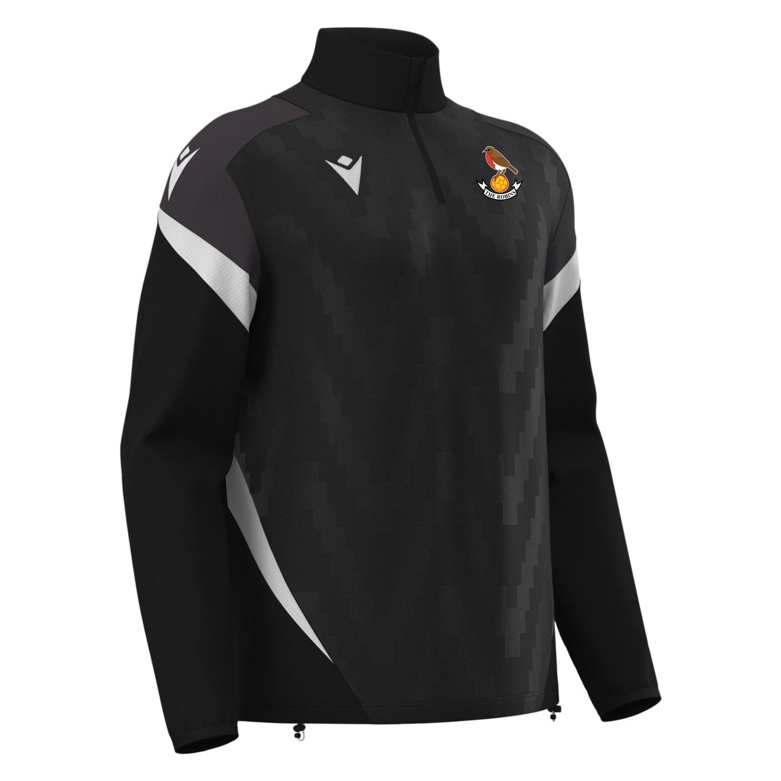 Downton FC - Macron Hollow 1/4 Zip - Black/White