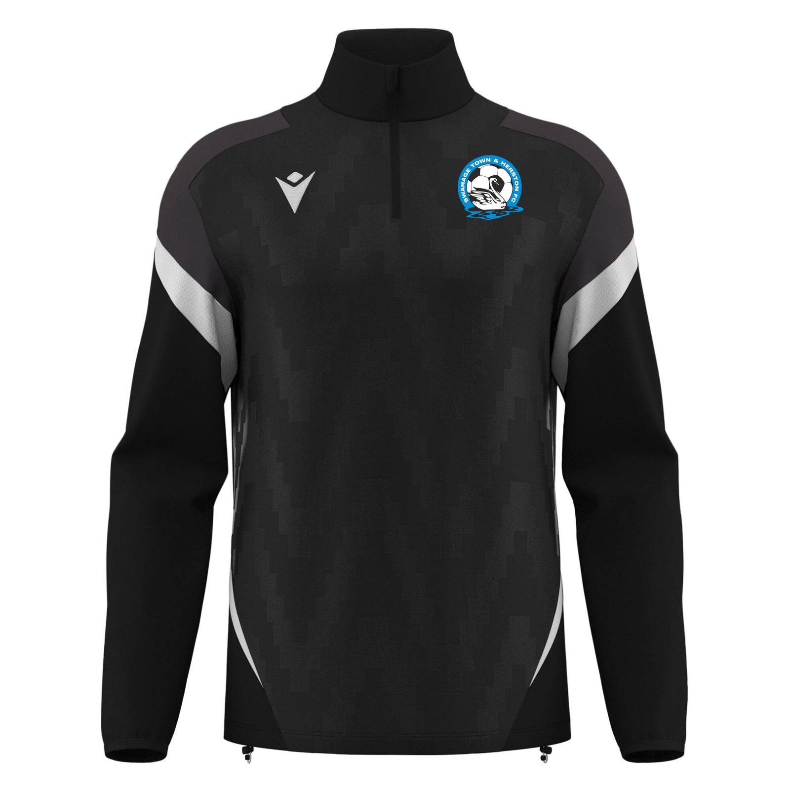 Swanage - Macron Hollow 1/4 Zip - Black/White