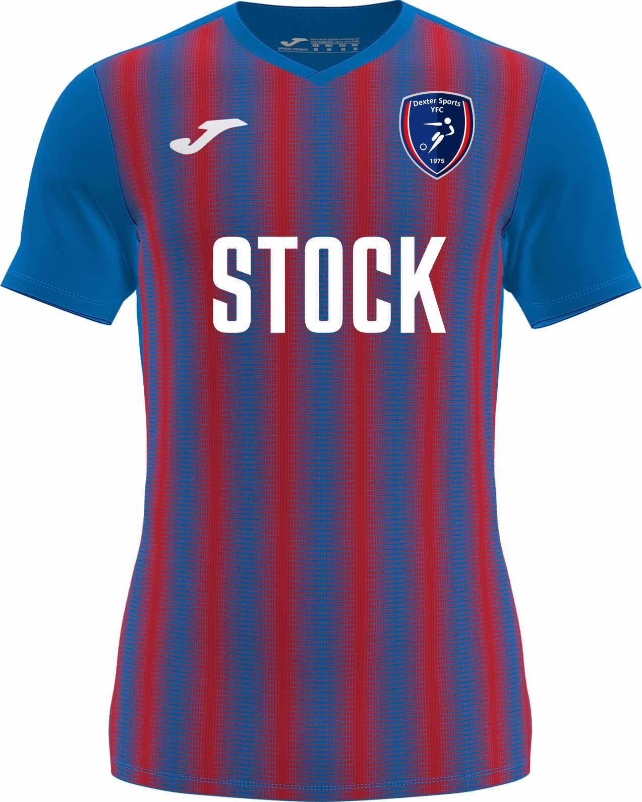 Dexters Home STOCK - Joma Inter II Short Sleeve T-Shirt - Royal/Red