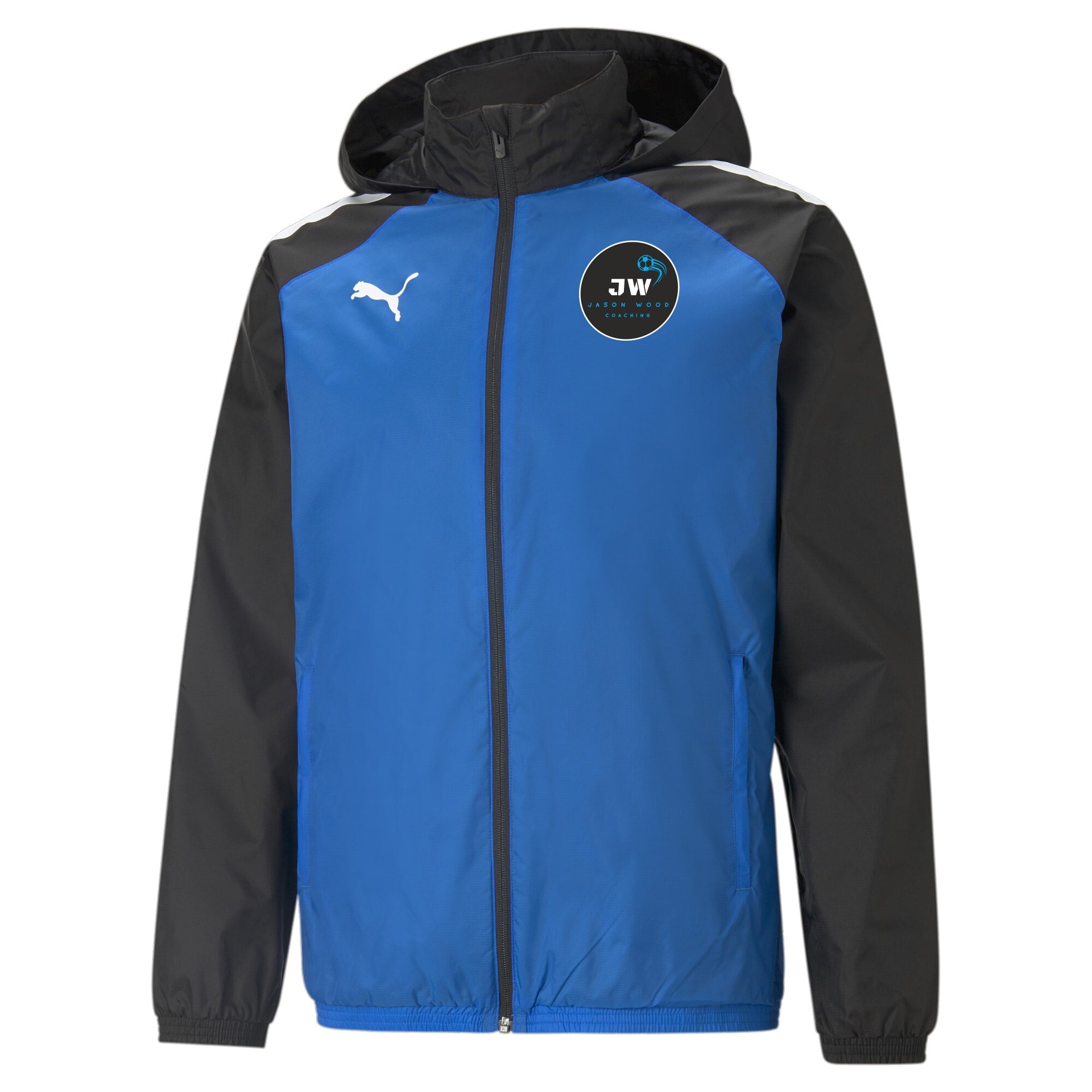 Jason Wood Coaching - Puma TeamLIGA Training Rain Jacket - Electric Blue/Black