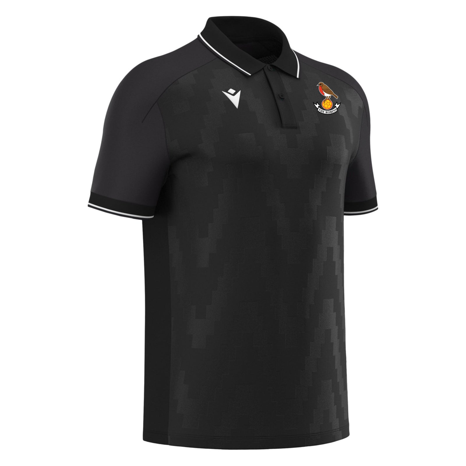 Downton FC - Macron Echoes Polo Shirt - Black/White