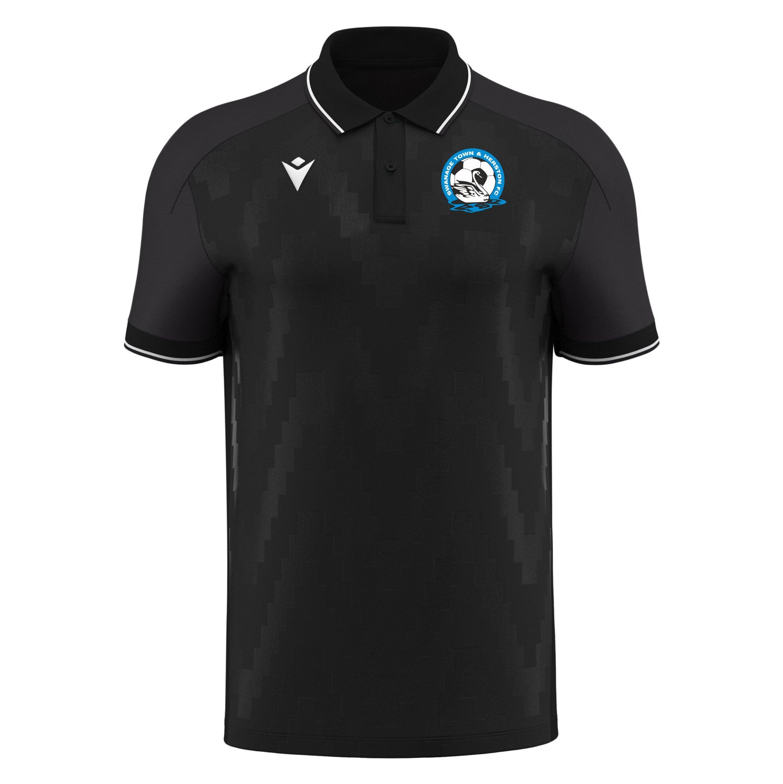 Swanage - Macron Echoes Polo Shirt - Black/White