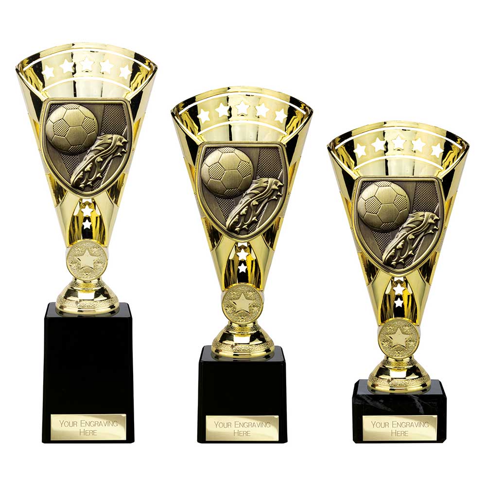 Cobra Star Cup Football Boot & Ball (Gold) + Engraving