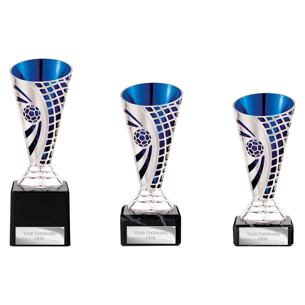Defender Football Trophy (Blue) + Engraving