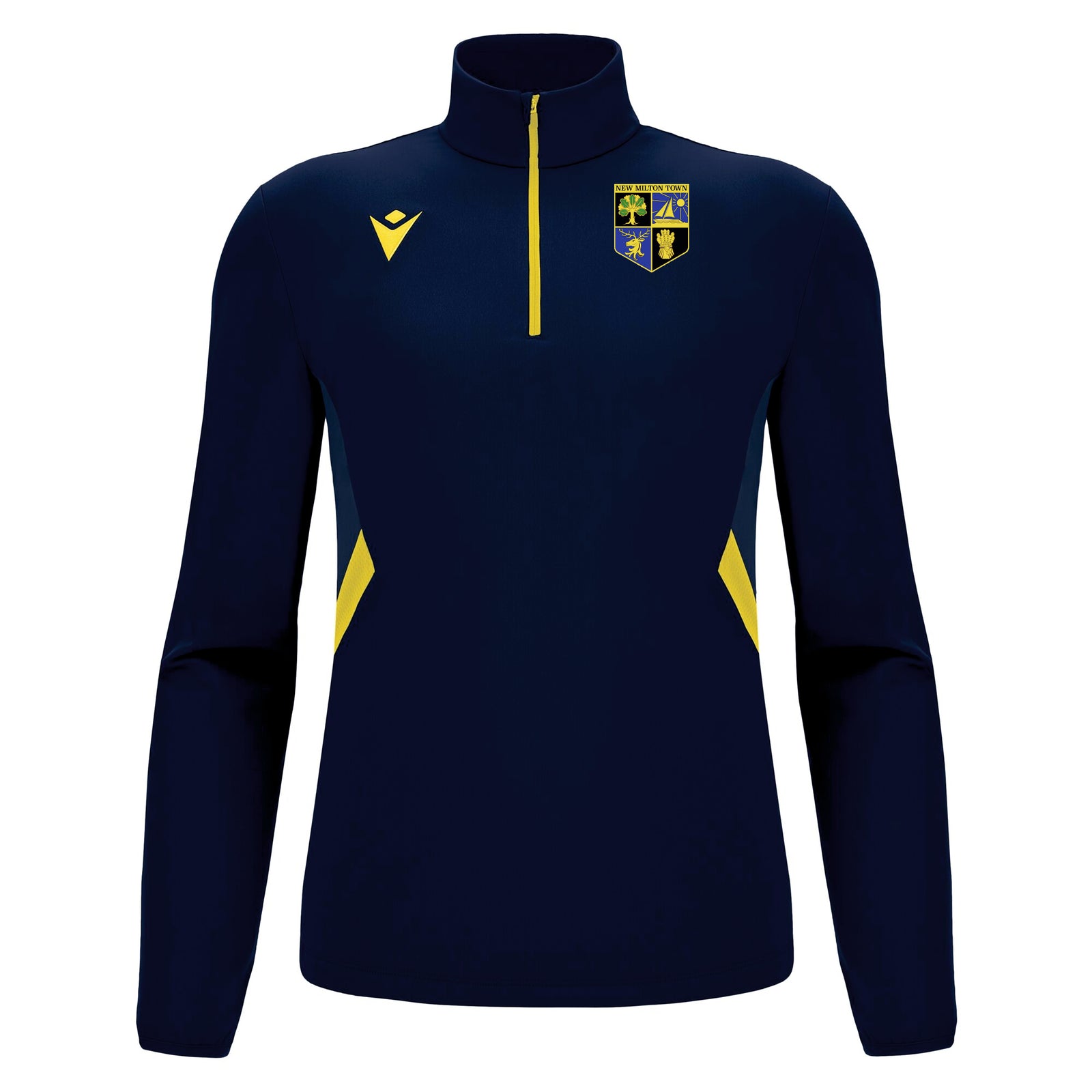 New Milton Town FC - Macron Piave Half Zip - Navy/Yellow