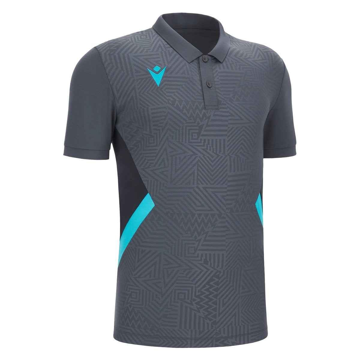 Macron Rap Polo - Anthracite/Neon Sky