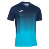 Joma Tiger IV Short Sleeve T-Shirt - Dark Navy/Turquoise Fluor