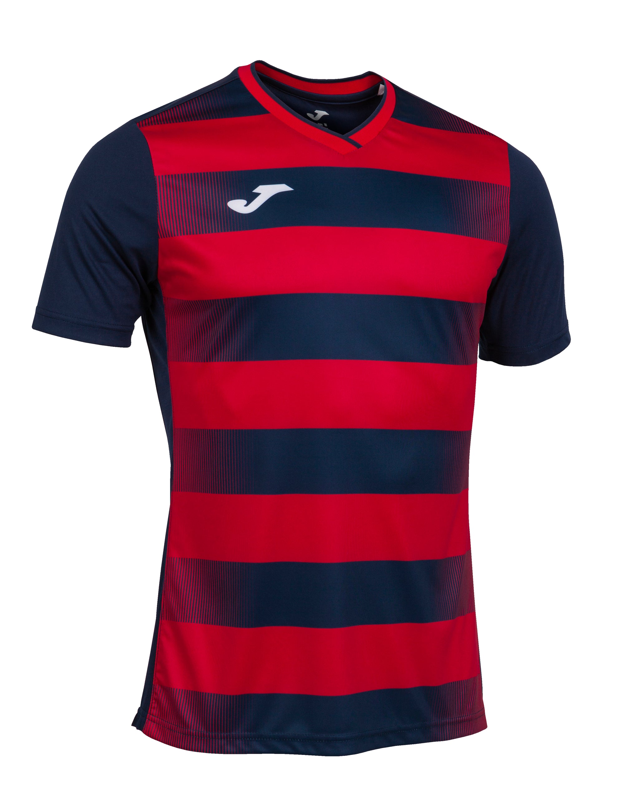 Joma Europa V Short Sleeve T-Shirt - Dark Navy/Red