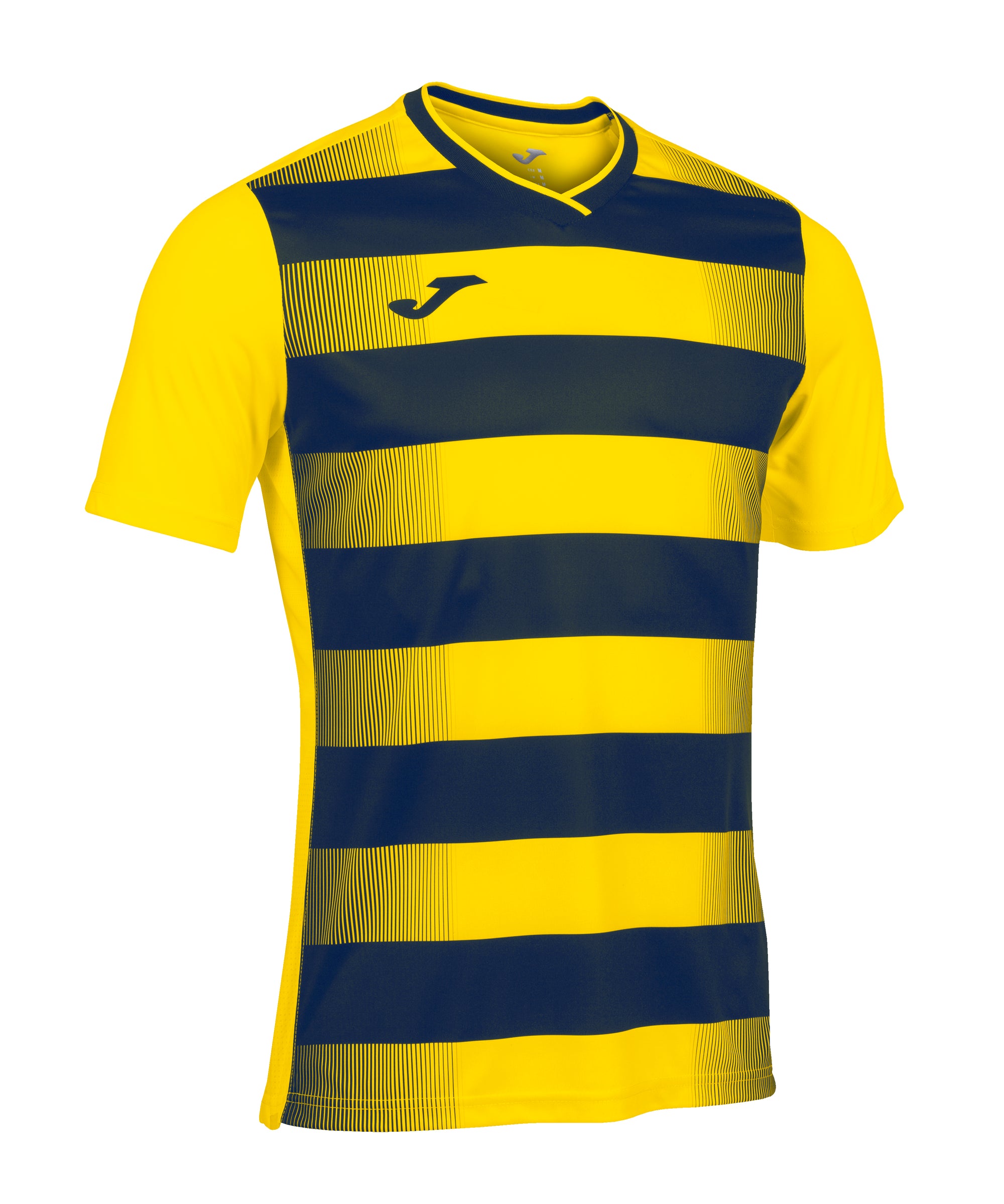 Joma Europa V Short Sleeve T-Shirt - Yellow/Dark Navy