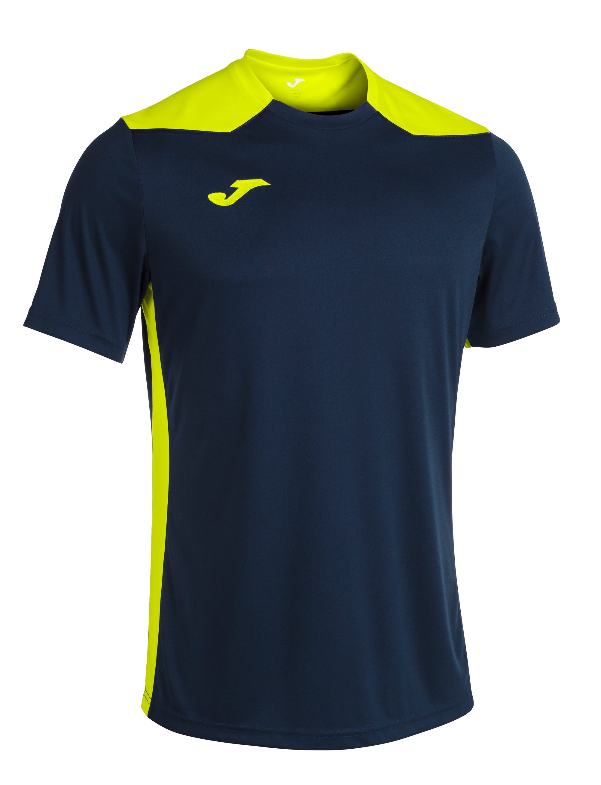 Joma Championship VI Short Sleeved T-Shirt - Dark Navy/Yellow Fluor