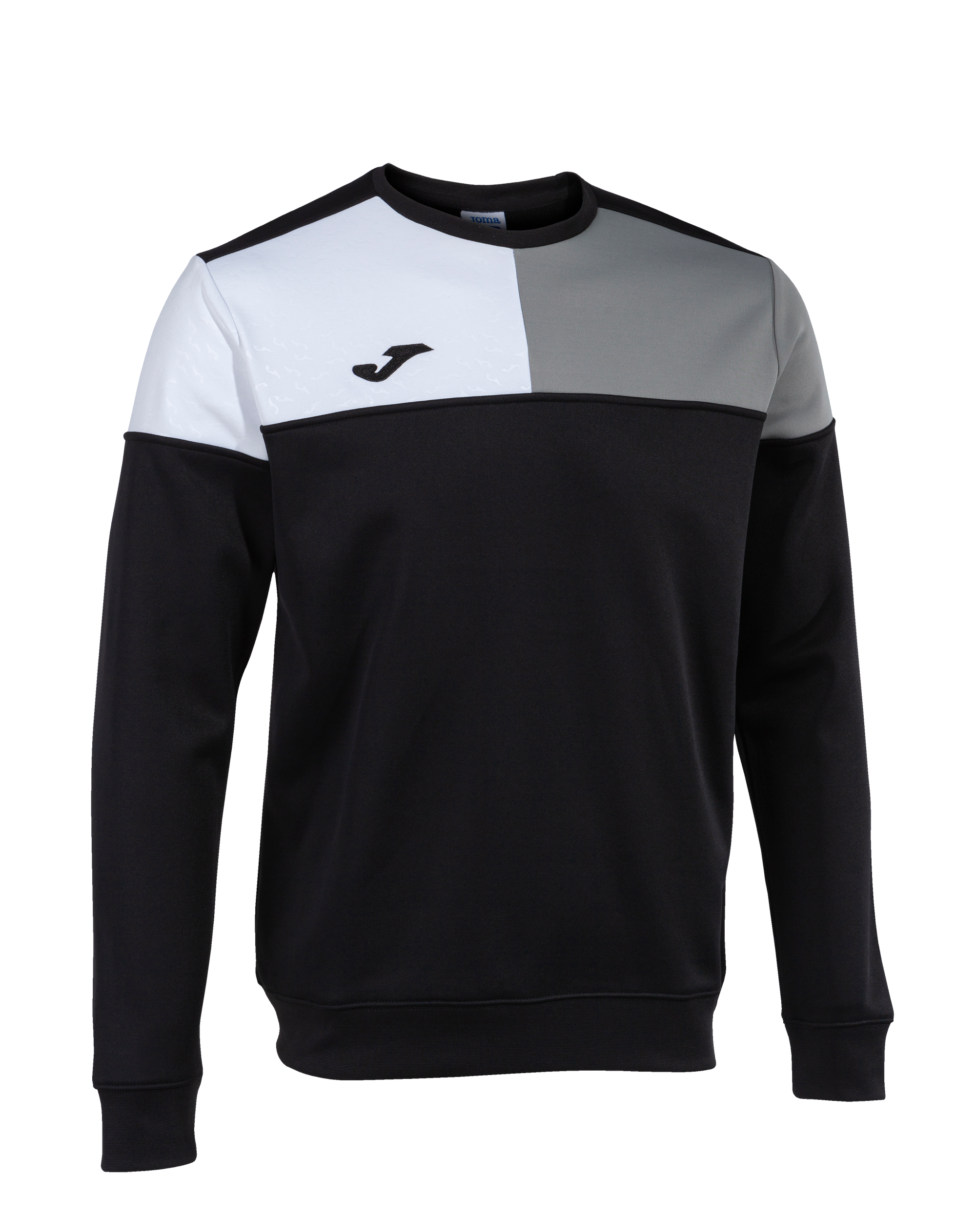 Joma Crew V Sweatshirt - Black/Medium Grey/White