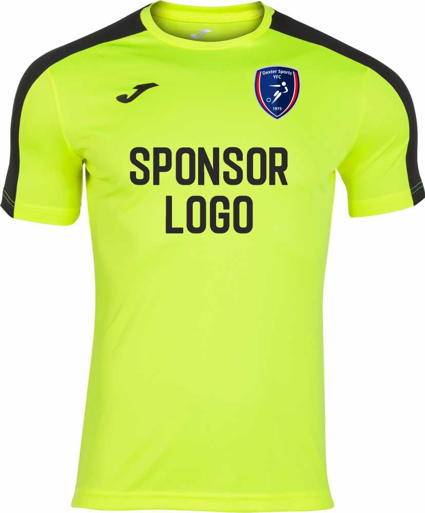 Dexters Away - Joma Academy III Short Sleeve T-Shirt - Fluo Yellow/Black