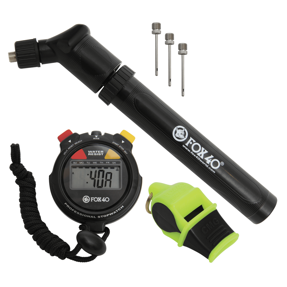 Fox 40 Game Kit whistle, stopwatch, pump  and needles.