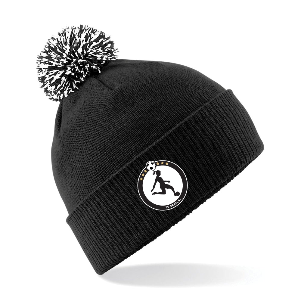 TG Academy - Bobble Beanie - Black/White