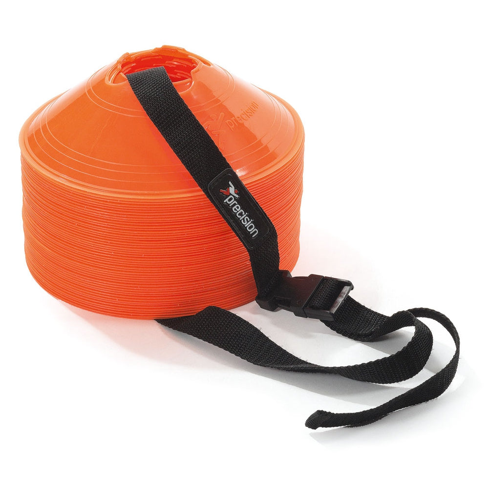 Precision Disc Cones Strap secured around orange set of cones