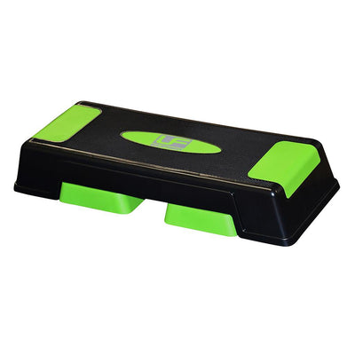 UFE Adjustable Aerobic Step in black with bright green detailing